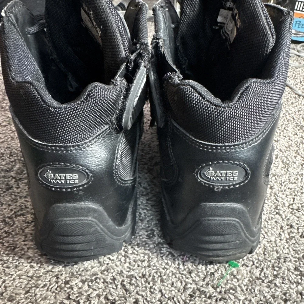 Bates Black Leather Tactical  Boots w/side zip